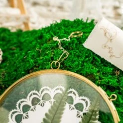 NCYP Wall Hanging Round 5" 4.3" Herbarium Brass Glass Frame For Pressed Flowers, Dried Flowers, Poster, Double Glass, Floating Frame -Terrarium Plant Hub 5880