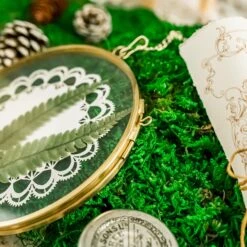 NCYP Wall Hanging Round 5" 4.3" Herbarium Brass Glass Frame For Pressed Flowers, Dried Flowers, Poster, Double Glass, Floating Frame -Terrarium Plant Hub 5909