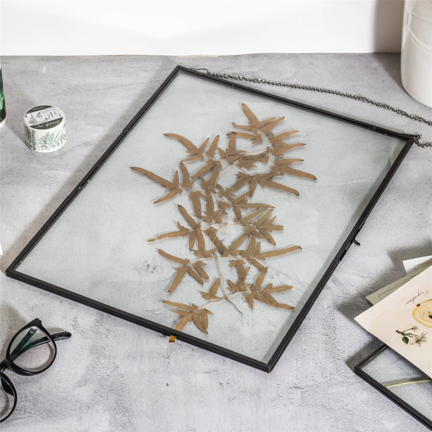 Handmade Black Large Wall Hanging Brass Glass Artwork Certificate Photo Display Floating Frame 4 Handmade Black Large Wall Hanging Brass Glass Artwork Certificate Photo Display Floating Frame - Image 2