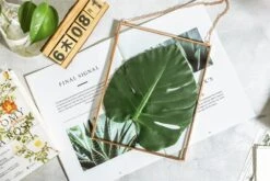 Handmade Large Wall Hanging Pure Copper Glass Artwork Certificate Photo Display Floating Frame -Terrarium Plant Hub 8879