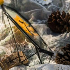 Brass Gold Tabletop Vintage Frame Geometric Ornament Plant Specimen Clip Modern Decor Card Holder 5X7" Reception -Terrarium Plant Hub G01A0351