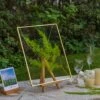 Handmade Large Wall Hanging Brass Glass Artwork Certificate Photo Picture Display Floating Frame -Terrarium Plant Hub G01A0396