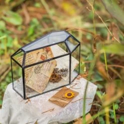 Halloween Gothic Coffin Black Geometric Glass Card Box Terrarium With Swing Lid, Heart Lock, Handmade Brass For Wedding Reception Wishwell Keepsake 31 Halloween Gothic Coffin Black Geometric Glass Card Box Terrarium With Swing Lid, Heart Lock, Handmade Brass For Wedding Reception Wishwell Keepsake -Terrarium Plant Hub G01A0748