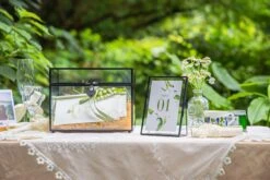 Modern Black Table Number Holder, 5X7'' Photo Picture Frame, For Outdoor Garden Wedding, Bridal Shower -Terrarium Plant Hub G01A1574
