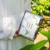 Modern Black Table Number Holder, 5X7'' Photo Picture Frame, For Outdoor Garden Wedding, Bridal Shower