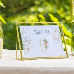 Gold Table Number Holder, 8''x6'' Wedding Photo Picture Frame, For Outdoor Garden Wedding, Bridal Shower -Terrarium Plant Hub G01A1851 ba03f384 5b7c 491b adb2 2930256b0d96
