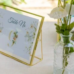 Gold Table Number Holder, 8''x6'' Wedding Photo Picture Frame, For Outdoor Garden Wedding, Bridal Shower -Terrarium Plant Hub G01A1882 1e2cc103 c77d 4894 9e4a 5c6bb87e9a37