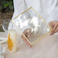 NCYP Tabletop Gold 5x7, 6x8 5.5x7 Brass Glass Photo Picture Display Frame -Terrarium Plant Hub G01A2161