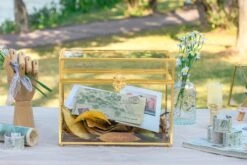 Handmade Vintage Geometric Glass Card Box Organizer Terrarium With Latch For Wedding Reception -Terrarium Plant Hub G01A2461