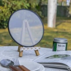 6" Black Wall Hanging RoundHerbarium Brass Glass Frame For Pressed Flowers, Poster, Double Glass, Floating Frame -Terrarium Plant Hub G01A2826