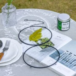 6" Black Wall Hanging RoundHerbarium Brass Glass Frame For Pressed Flowers, Poster, Double Glass, Floating Frame -Terrarium Plant Hub G01A2855