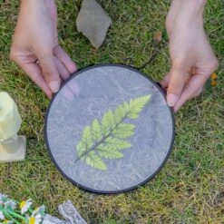 6" Black Wall Hanging RoundHerbarium Brass Glass Frame For Pressed Flowers, Poster, Double Glass, Floating Frame -Terrarium Plant Hub G01A2993