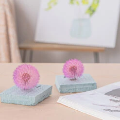Purple Presered Dandelion Set 3 Pcs Dried Flowers, DIY Material For Bouquet, -Terrarium Plant Hub G01A5870