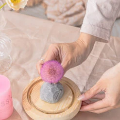 Purple Presered Dandelion Set 3 Pcs Dried Flowers, DIY Material For Bouquet, -Terrarium Plant Hub G01A5881