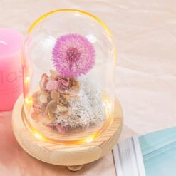 Purple Presered Dandelion Set 3 Pcs Dried Flowers, DIY Material For Bouquet, -Terrarium Plant Hub G01A5922