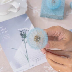 Sky Blue Presered Dandelion Set 3 Pcs Dried Flowers, DIY Material For Bouquet -Terrarium Plant Hub G01A5948