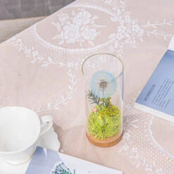 Sky Blue Presered Dandelion Set 3 Pcs Dried Flowers, DIY Material For Bouquet -Terrarium Plant Hub G01A6009