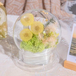 Yellow Presered Dandelion Set 3 Pcs Dried Flowers, DIY Material For Bouquet -Terrarium Plant Hub G01A6107