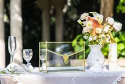 Handmade Envelope Shape Geometric Glass Wedding Card Box Terrarium With Slot, Heart Lock Key -Terrarium Plant Hub G01A6776