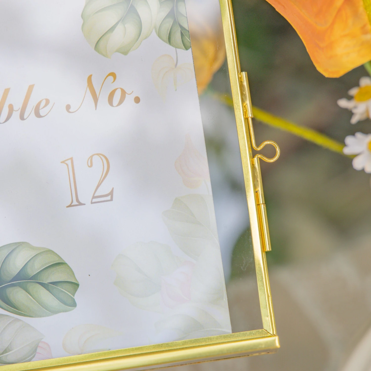 5x7'' Arched Brass And Double Glass Frame, For Pressed Flowers, Table Number Holder 10 5x7'' Arched Brass And Double Glass Frame, For Pressed Flowers, Table Number Holder - Image 8