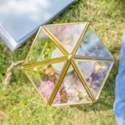 Handmade Gold Tall Tower Terrarium Glass Box For Ribbon Wands, Pens, Cancel Holder For Wedding, Reception, Wishing Well, Bridal Shower -Terrarium Plant Hub G01A8692 af5bc15b 410b 405b 8cf3 f2ffabc4b590