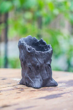 Small Black Tree Stump Like Planter, For Terrarium, Microlandscape -Terrarium Plant Hub IMG 0665