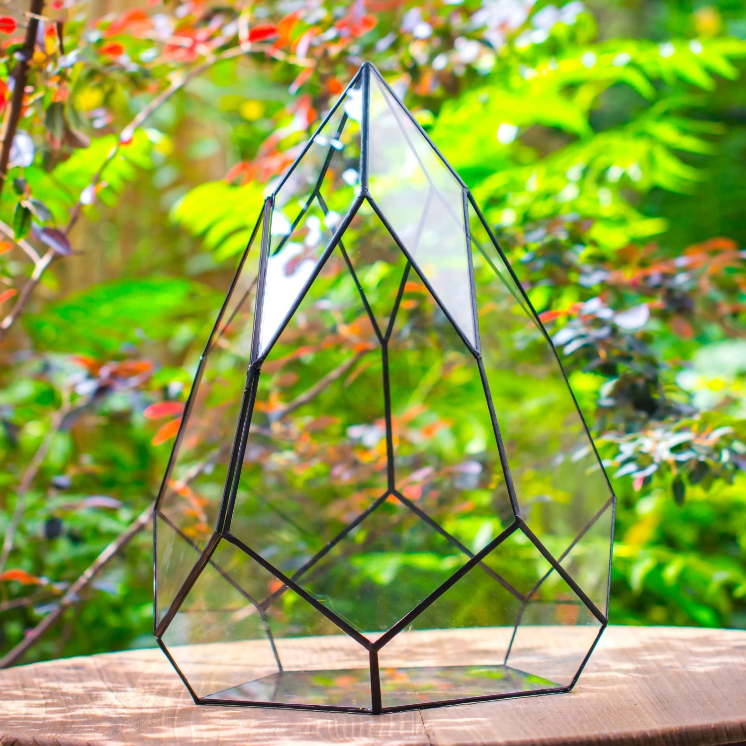 Large 16" Tall And Wide Teardrop Tin And Glass Terrarium, Close, With Door 7 Large 16" Tall And Wide Teardrop Tin And Glass Terrarium, Close, With Door - Image 5