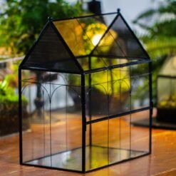 Large Vintage House Shape Insect Terrarium With Vent For Tarantulas, Mantis, Stick Insects -13" -Terrarium Plant Hub IMG 4848 1