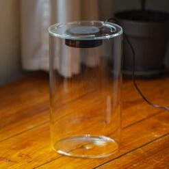 Large Cylinder Terrarium With LED Grow Lamp, Acrylic Lid Set For Bog, Carnivorous Plants -15x30cm