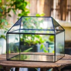 NCYP Handmade Large House Shape Geometric Glass Terrariumn 14x12x12" For Tarantulas