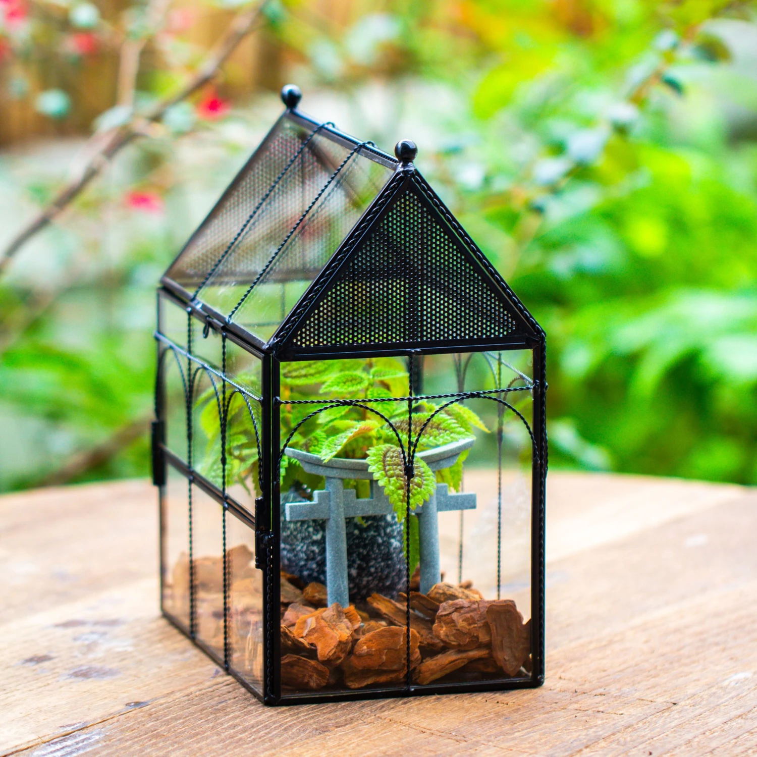 NCYP Vintage House Shape Glass Geometric Terrarium, With Side Door, With Mesh Vent Holes For Small Insects Pet 10 NCYP Vintage House Shape Glass Geometric Terrarium, With Side Door, With Mesh Vent Holes For Small Insects Pet - Image 8