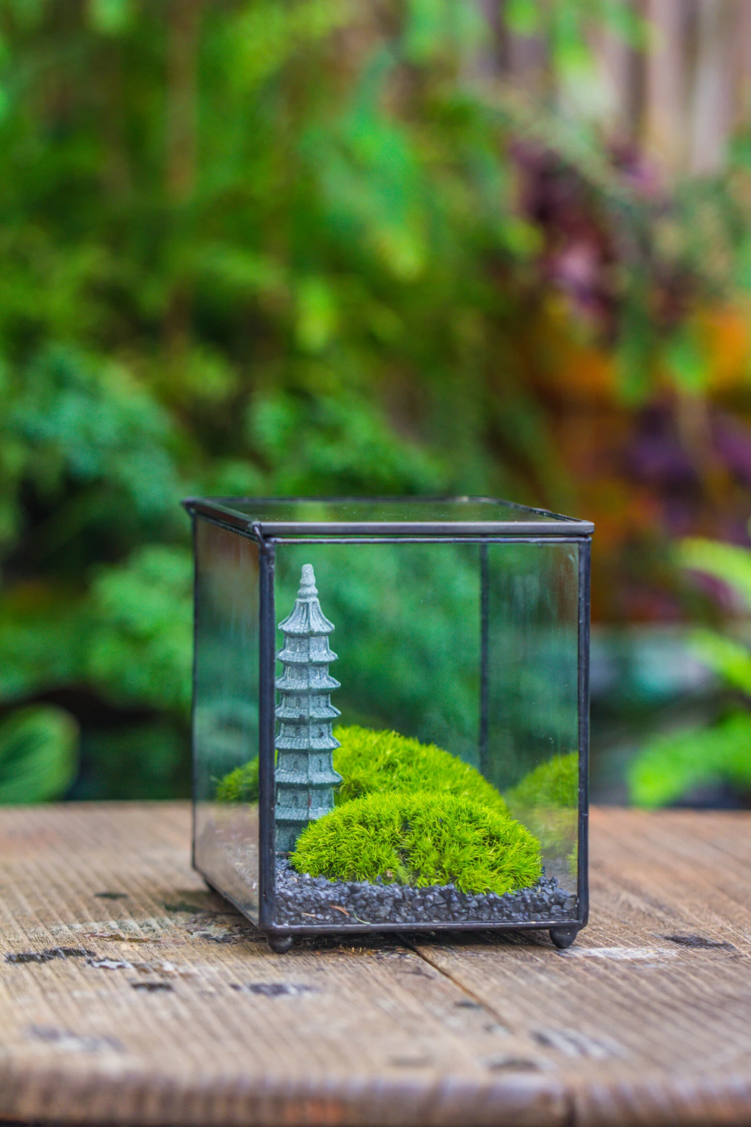 Preserved Moss Terrarium Miniature DIY Set, Japanese Zen Style, Preserved Leucobryum Moss And Pagoda, 17*10*12cm / 6.7 X 3.9 X 4.7" 14 Preserved Moss Terrarium Miniature DIY Set, Japanese Zen Style, Preserved Leucobryum Moss And Pagoda, 17*10*12cm / 6.7 X 3.9 X 4.7" - Image 12