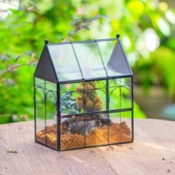 NCYP Vintage House Shape Glass Geometric Terrarium, With Side Door, With Mesh Vent Holes For Small Insects Pet 24 NCYP Vintage House Shape Glass Geometric Terrarium, With Side Door, With Mesh Vent Holes For Small Insects Pet -Terrarium Plant Hub IMG 7917 2