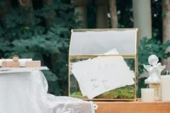 House Shape Arched Top Vintage Glass Card Box Terrarium, Handmade Brass For Wedding Receiption Wishwell Keepsake -Terrarium Plant Hub il fullxfull.3955046599 lv0x