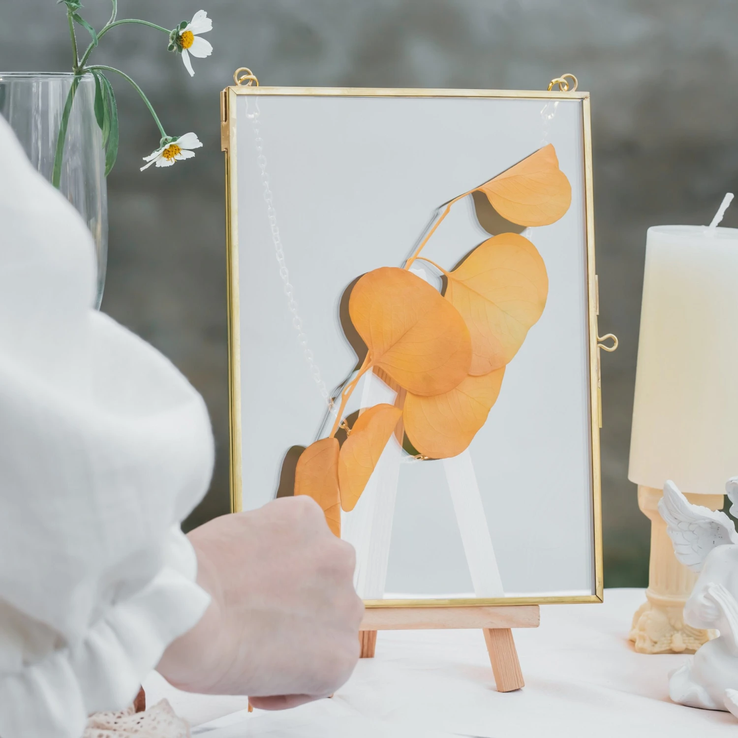 Hanging Rectangle Multiple Size Herbarium Brass Double Glass Frame For Pressed Flowers, Dried Flowers, Poster, Floating Frame 4 Hanging Rectangle Multiple Size Herbarium Brass Double Glass Frame For Pressed Flowers, Dried Flowers, Poster, Floating Frame - Image 2