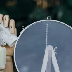 Round 7” Silver Herbarium Double Glass Frame, For Pressed Flowers, Leaves, Displaying Crochet -Terrarium Plant Hub il fullxfull.4575002709 qbpl