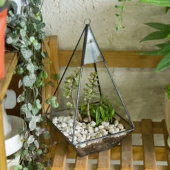 Handmade Glass Geometric Terrarium Indoor Outdoor Planter Landscape Wall Pyramid For Succulents -Terrarium Plant Hub product image 383777894