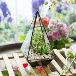 Handmade Glass Geometric Terrarium Indoor Outdoor Planter Landscape Wall Pyramid For Succulents -Terrarium Plant Hub product image 383777898