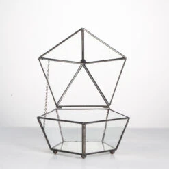 Handmade Small Modern Clear Jewelry BoxGlass Geometric Terrarium For Wedding Planters Succulents -Terrarium Plant Hub product image 385370595