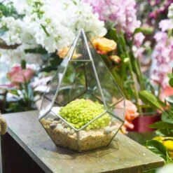 Handmade Silver Hanging Teardrop Shape Geometric Glass Terrarium For Succulent Moss Fern -Terrarium Plant Hub product image 449459843