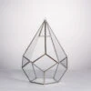 Handmade Silver Hanging Teardrop Shape Geometric Glass Terrarium For Succulent Moss Fern