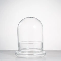 Blown 2 Piece Glass Cloche Dome Cover Terrarium Container With Without Airhole For Venus Flytrap -Terrarium Plant Hub product image 471638636