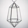 Handmade Hanging Artistic Clear Glass Six-surfaces Diamond Geometric Terrarium DIY For Succulent Pot