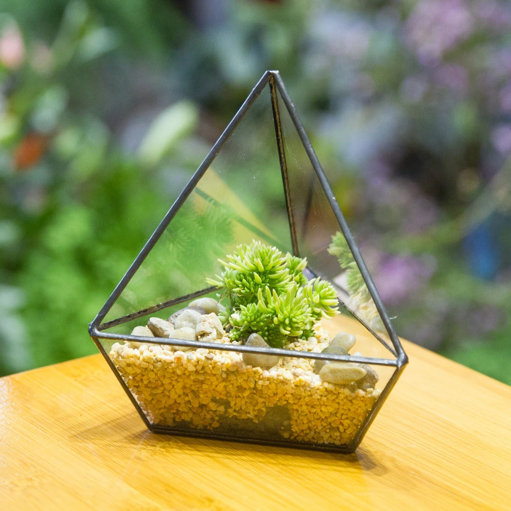 Handmade Geometric Flower Pot Small Glass Terrarium Pot For Container Balcony Garden Succulents 9 Handmade Geometric Flower Pot Small Glass Terrarium Pot For Container Balcony Garden Succulents - Image 7