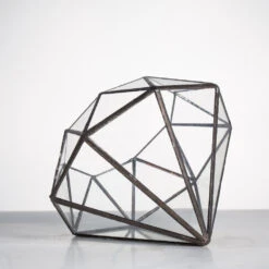 Handmade Diamond Open Glass Geometric Terrarium For Succulents Moss Fern Cacti -Terrarium Plant Hub product image 477562845