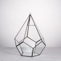 Handmade Black Hanging Teardrop Shape Glass Geometric Terrarium For Succulents Cacti -Terrarium Plant Hub product image 480627813