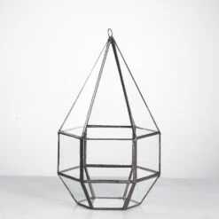 Handmade Hanging Six-surface With 3 Spaced Opening Glass Geometric Terrarium For Succulent Cacti