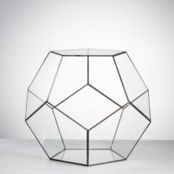Handmade Extra Large Large Pentagon Glass Geometric Terrarium For Succulents Fern Moss Airplants