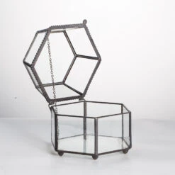 Handmade Small Glass Jewelry Geometric Box Terrarium For Succulents Ring Box 18 Handmade Small Glass Jewelry Geometric Box Terrarium For Succulents Ring Box -Terrarium Plant Hub product image 580459543