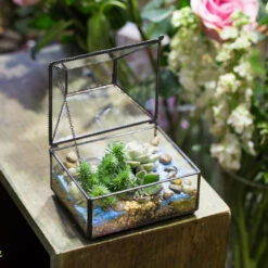 Handmade Small Jewelry Box Geometric Glass Terrarium With Cover For Airplants Succulents Moss Ring 18 Handmade Small Jewelry Box Geometric Glass Terrarium With Cover For Airplants Succulents Moss Ring -Terrarium Plant Hub product image 587489755